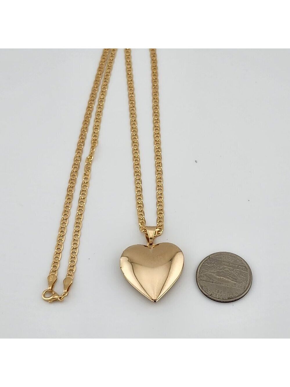 Brand New Bazilian 18k Gold Filled Heart Locket Necklace - Picture 4 of 11